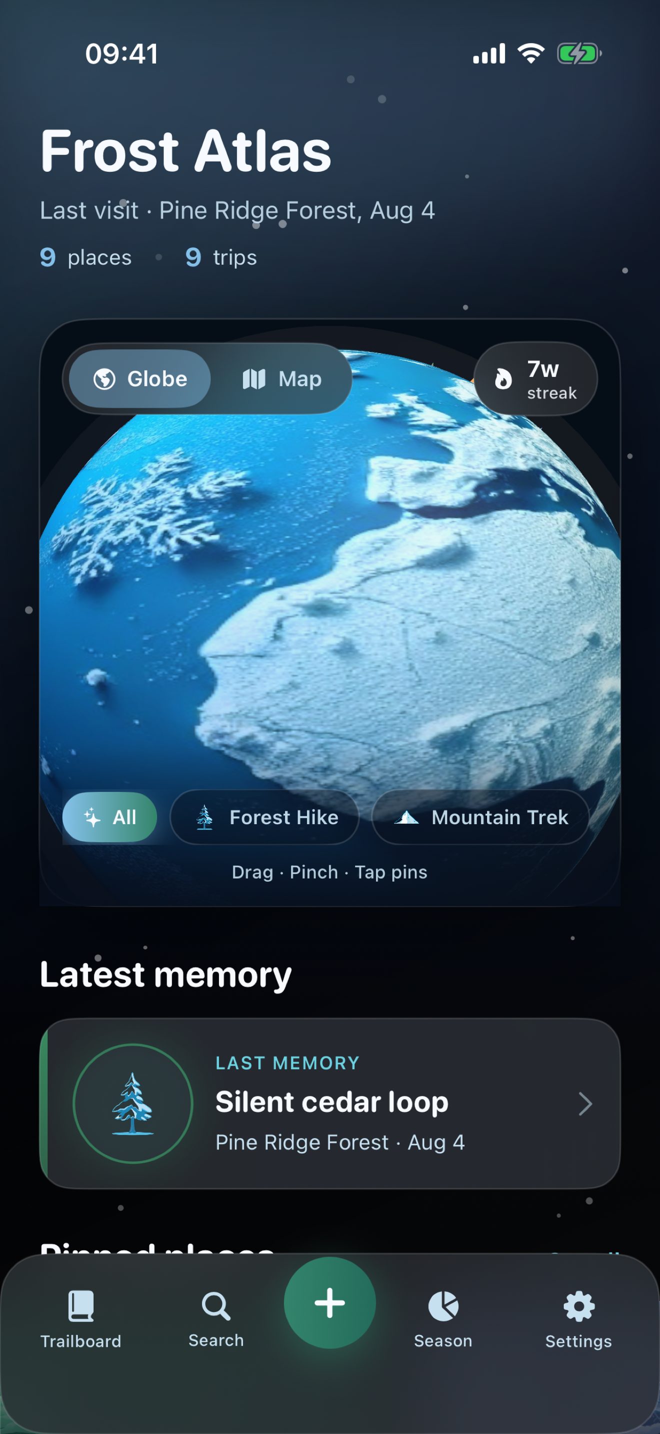 Frost Atlas globe view